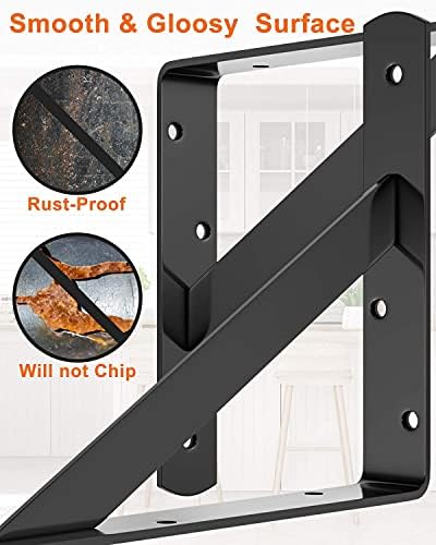 LuckIn 12-Pack Heavy Duty Shelf Bracket 18 Inch, Fit for 18 20 24 Inch Floati...