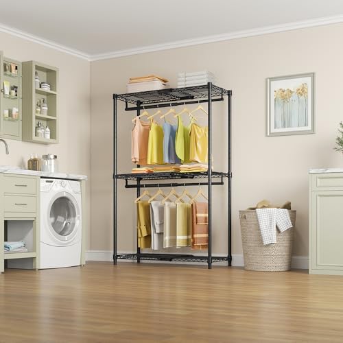 VIPEK X1 Expandable Clothes Rack Heavy Duty Adjustable Closet System Black