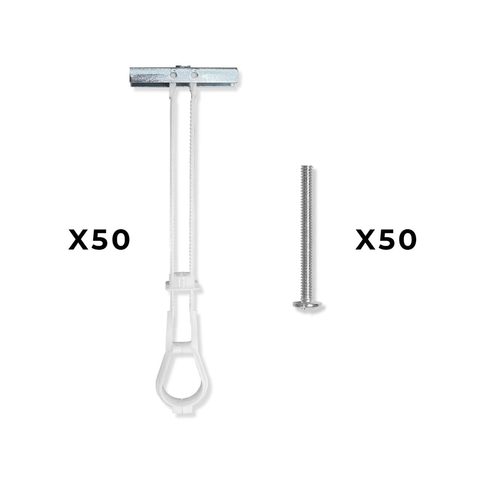 50-Pack 1/4"-20 Heavy Duty Quick Toggle Anchors with Bolts Set | for Dry...