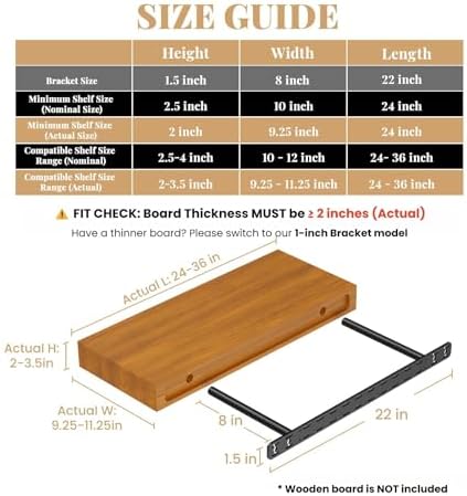 2pcs Floating Shelf Hardware Heavy Duty Hidden Shelf Brackets Support,Wall Mo...