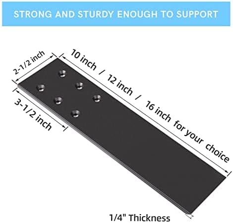 WEKIS 10 Inch Countertop Support Bracket, 3 Pack Solid Iron Heavy Duty Hidden...