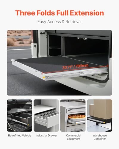 VEVOR 30 Inch Heavy Duty Drawer Slides 250 lbs, 1 Pair Locking Ball Bearing S...