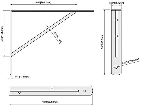 HOME MASTER HARDWARE Wall Shelf Brackets, 10x8 Inch L Brackets, 10 Pack