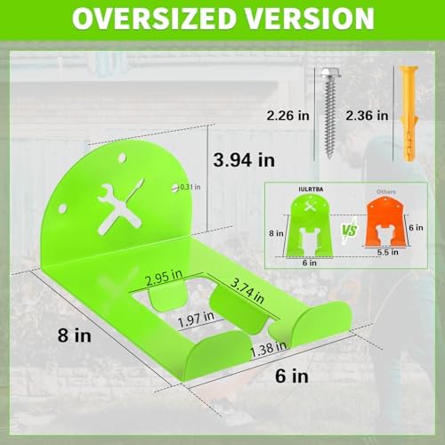 Upgraded Trimmer Rack Wall Mount - 8" Heavy Duty Weed Eater Hanger for G...