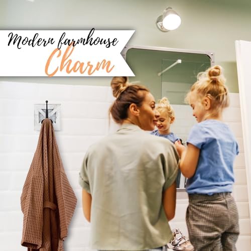 Autumn Alley Farmhouse Bathroom Decor White Hooks, Towel, Coat, and Robe Hook...