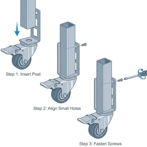 QWORK 3" Boltless Rack Caster Wheels, 8 Pack Storage Shelf Accessories, ...