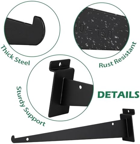 10 Inch Slatwall Shelf Bracket, Slatwall Accessories, Heavy Duty Slat Wall Sh...