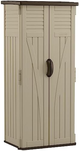 Suncast Vertical Shed, Compact Outdoor Storage System, 22 Cu. Ft. Capacity, S...
