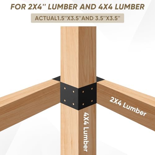 4 Pcs Heavy Duty Workbench Bracket Kit, Corner Braces for 4x4 & 2x4 Wood