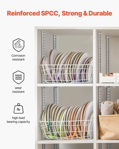 VEVOR Shelf Pilaster, 72.7-inch 20 Pack, Adjustable Shelf Brackets Steel Mort...