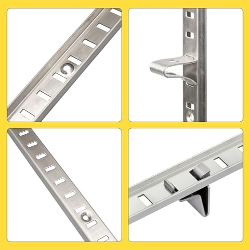 Adjustable Shelf Bracket 40 Inch 8 Pack Silver Shelf Pilaster Strips Shelf Ra...