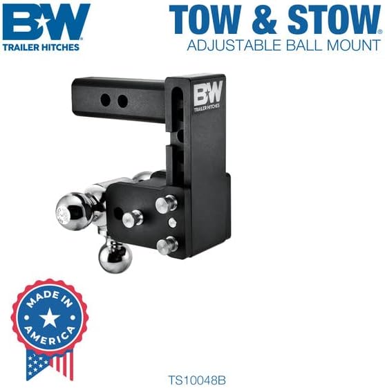 B&W Trailer Hitches Tow & Stow Adjustable Trailer Hitch Ball Mount - ...