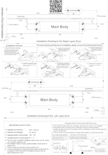 Ougourim Door Closers Commercial Heavy Duty Automatic Door Closer Residential...