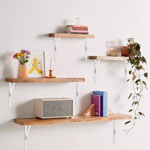 12 Pack L10 x H 8" White Heavy Duty Shelf Brackets with Screws Metal She...