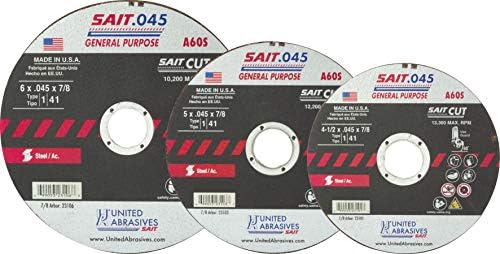 United Abrasives-SAIT 23101 A60S General Purpose Cut-Off Wheels (Type 1/Type ...