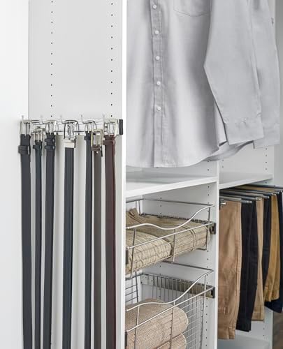 Rev-A-Shelf Sliding Belt Rack for Closets, Min Opening Width 2.5", 2 Pack