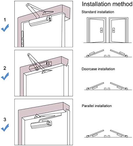 Onarway Door Closer Automatic Size 4 Spring Hydraulic for Home & Commercial
