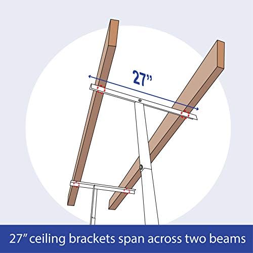 SafeRacks 2x6 Overhead Garage Storage Rack, White, 18"-33" Height