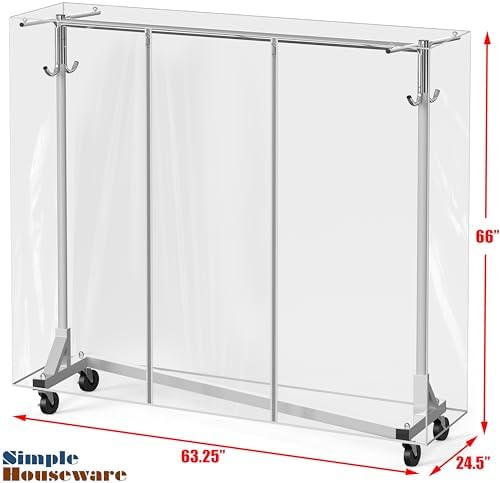 Simple Houseware Industrial Grade Z-Base Garment Rack w/Cover Tube Bracket