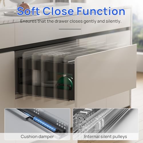 22 Inch Soft Close Undermount Drawer Slides for Frameless Cabinets