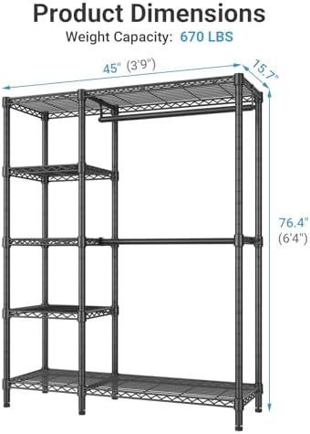 VIPEK V7 Clothes Rack with Shelves Heavy duty Closet for Hanging Clothes