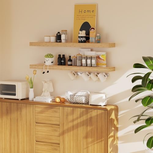 2pcs Floating Shelf Bracket Heavy Duty Floating Mantel Bracket Black Metal De...