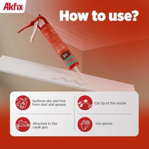Akfix 310 Instant Grab Heavy Duty Construction Adhesive White (12x10.1 fl.oz....