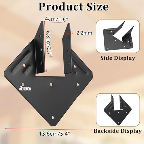50 PCS Joist Hanger 2x6, 13-Gauge Heavy Duty Hurricane Ties-2.2mm Thickness