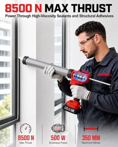 29 OZ Cordless Caulking Gun w/2 x 2.0Ah Batteries, Electric Caulk Gun
