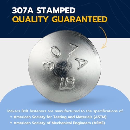 1/2" x 3" (25 Pack) Zinc Carriage Bolt Kit, Grade 307A by Makers Bolt