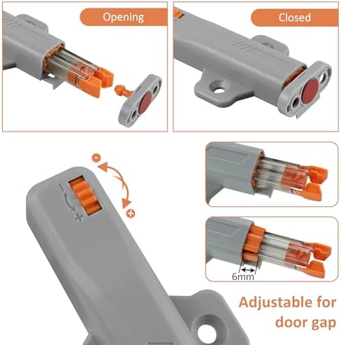 10 Pack Gray Non-Magnetic Push to Open Door Latch for Cabinet