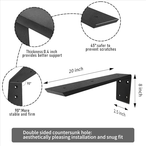 Countertop L Brackets 20 Inch Heavy Duty Granite Countertop Bracket 0.4 Inch ...