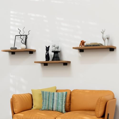 LEOPO 8 inch 12 Pack Floating Shelf Brackets, 1/5" Thick Hidden L Bracket