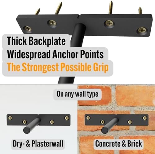 EVALD Heavy Duty Floating Shelf Brackets 8 Inch, Hidden Shelf Brackets with S...