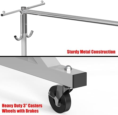 Simple Houseware Industrial Grade Z-Base Garment Rack w/Cover Tube Bracket