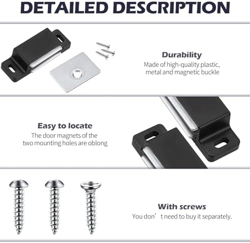 Moxweyeni 24 Pack Cabinet Magnets Magnetic Door Catch 15lb, Black