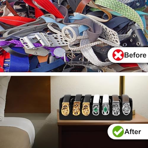 GTI Belt Organizer, 7 Compartments Belt Organizer for Closet and Drawer, Bamb...