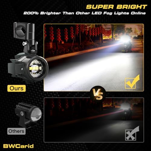 Motorcycle Auxiliary Lights Kit LED Spot Motorcycle Driving Fog Light Pods Wi...