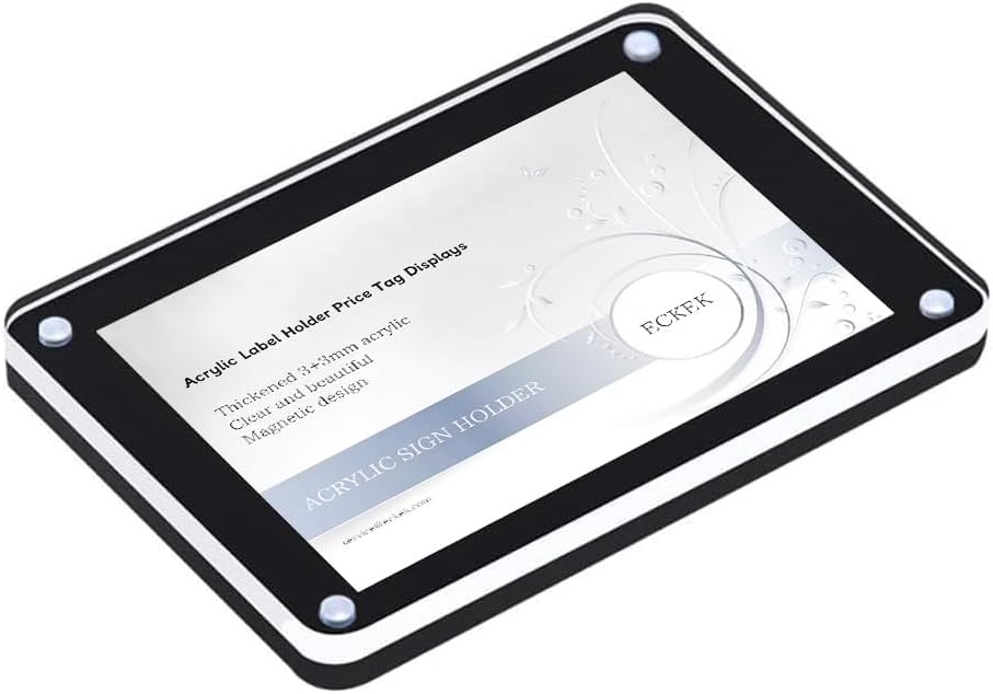 5 Pack Acrylic Label Holder (Black 150*100mm/5.9*3.94 inches)