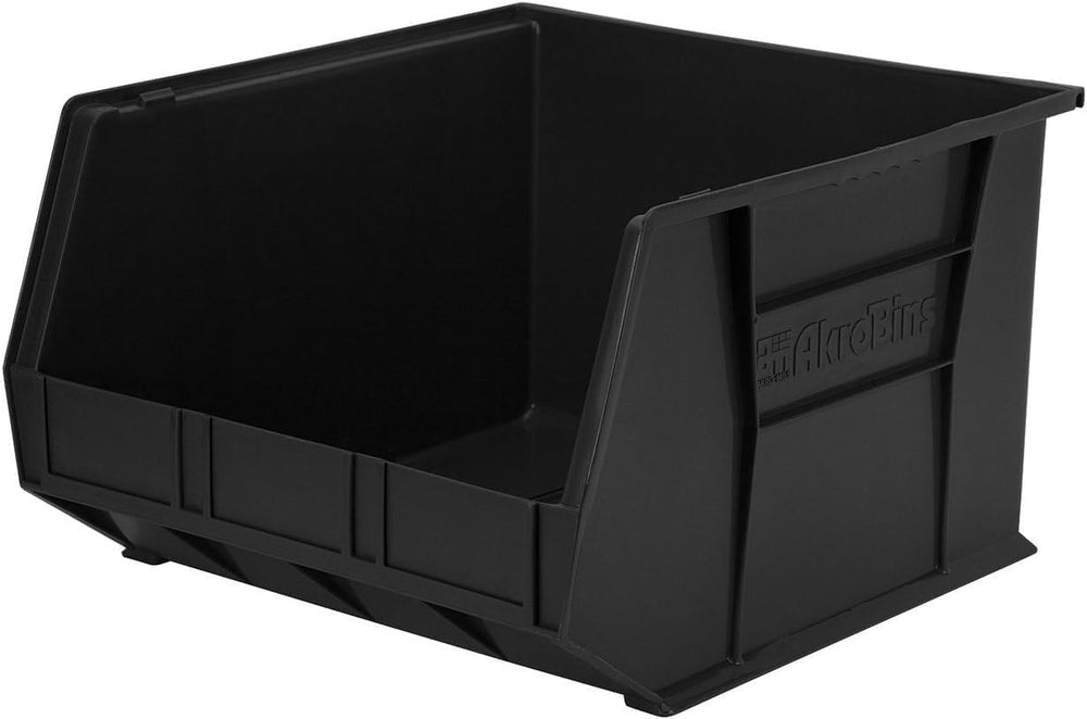 Akro-Mils AkroBins Stackable Plastic Storage Organizer Bins, Black, 3-Pack