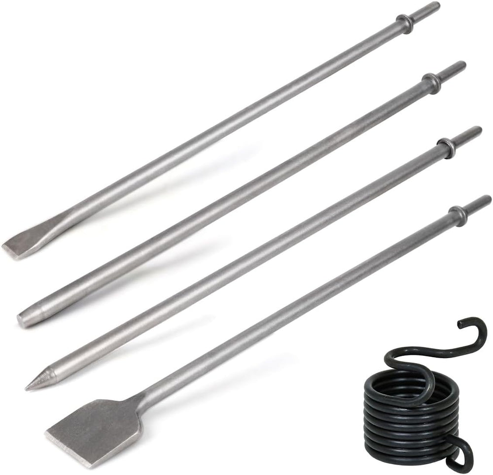 4Pcs Air Hammer Chisel Bits, 17.7 Inch Long Air Flat Chisels, Pneumatic Cold ...