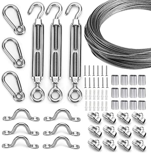 Globe String Light Suspension Kit, Outdoor Light Guide Wire, Vinyl Coated Sta...
