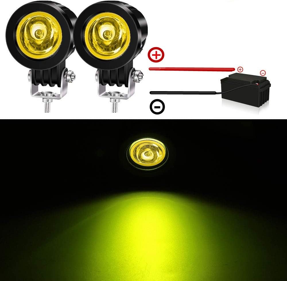 Ourbest motorcycle lights, 2inch Yellow Motorcycle Fog Lights Fork Tube led d...
