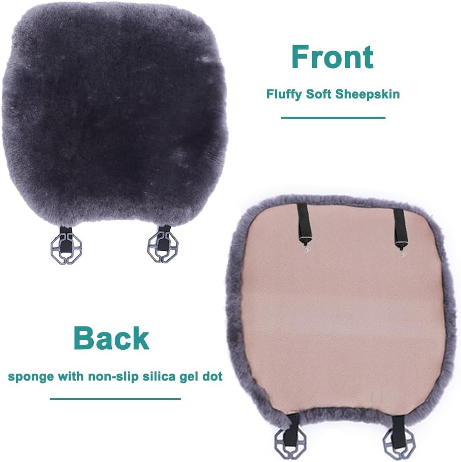 OGLAND Genuine Sheepskin Car Seat Cover for Fuzzy Soft Fur Wool Cushion