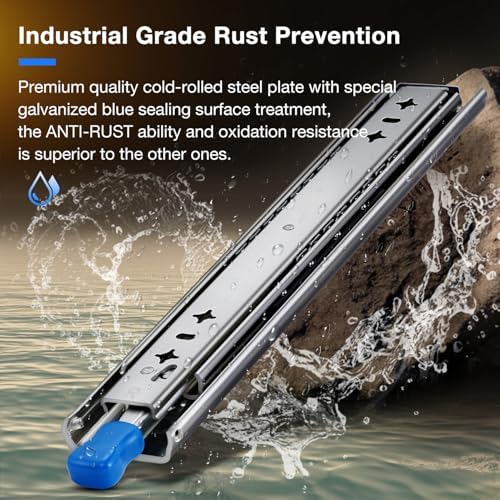 Heavy Duty Locking Drawer Slides Load 250 lbs Full Extension Runners with Loc...