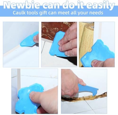 Electric Caulk Gun with LED Light, 6 Speed Adjustment for Kitchen Bathroom Fi...