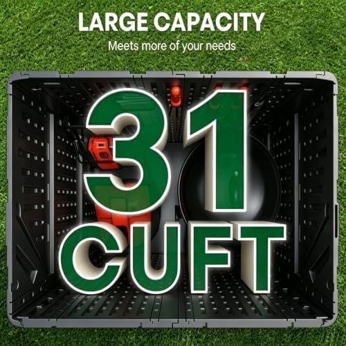 Outdoor Storage Cabinet Waterproof 31 Cu.Ft with Lockable Doors