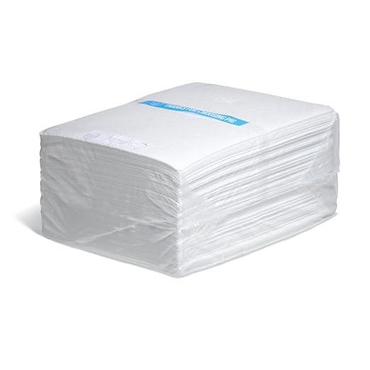 PIG Oil-Only Absorbent Mat Pad | Pack of 100 Mediumweight Oil Pads | Absorbs