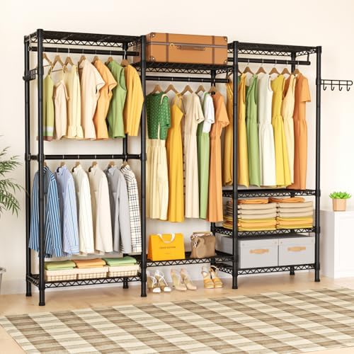 Golpart Heavy Duty Clothes Rack Metal Wardrobe with Adjustable Wire Shelves