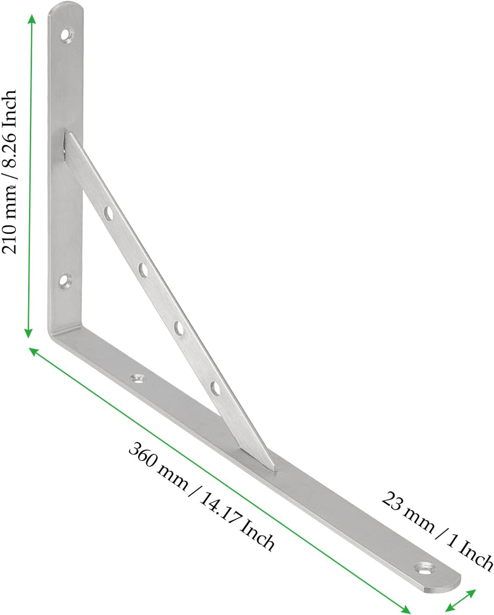 6 Pack 8 x 14 Inch L Shelf Bracket, 440lbs Capacity Stainless Steel Heavy Dut...